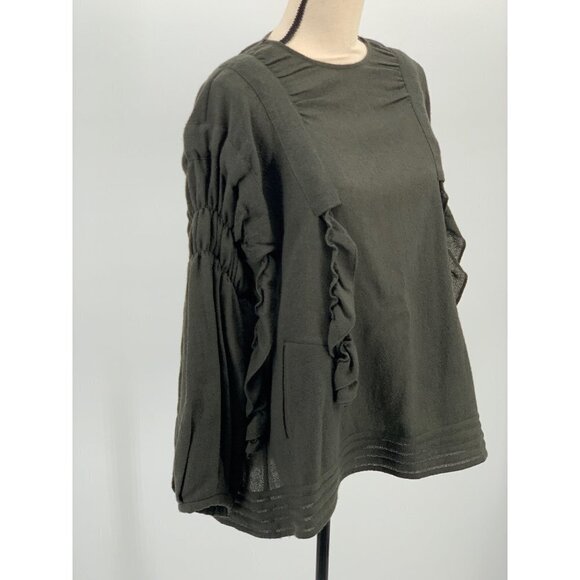 Renli Su 100% Wool Sweater Size SX Green - Picture 8 of 14